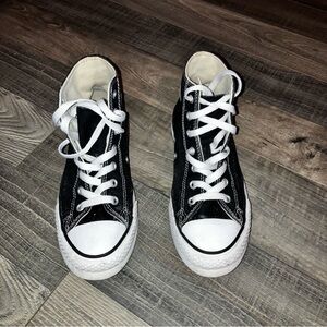 Converse Kids Black and White High-Top Sneakers GUC